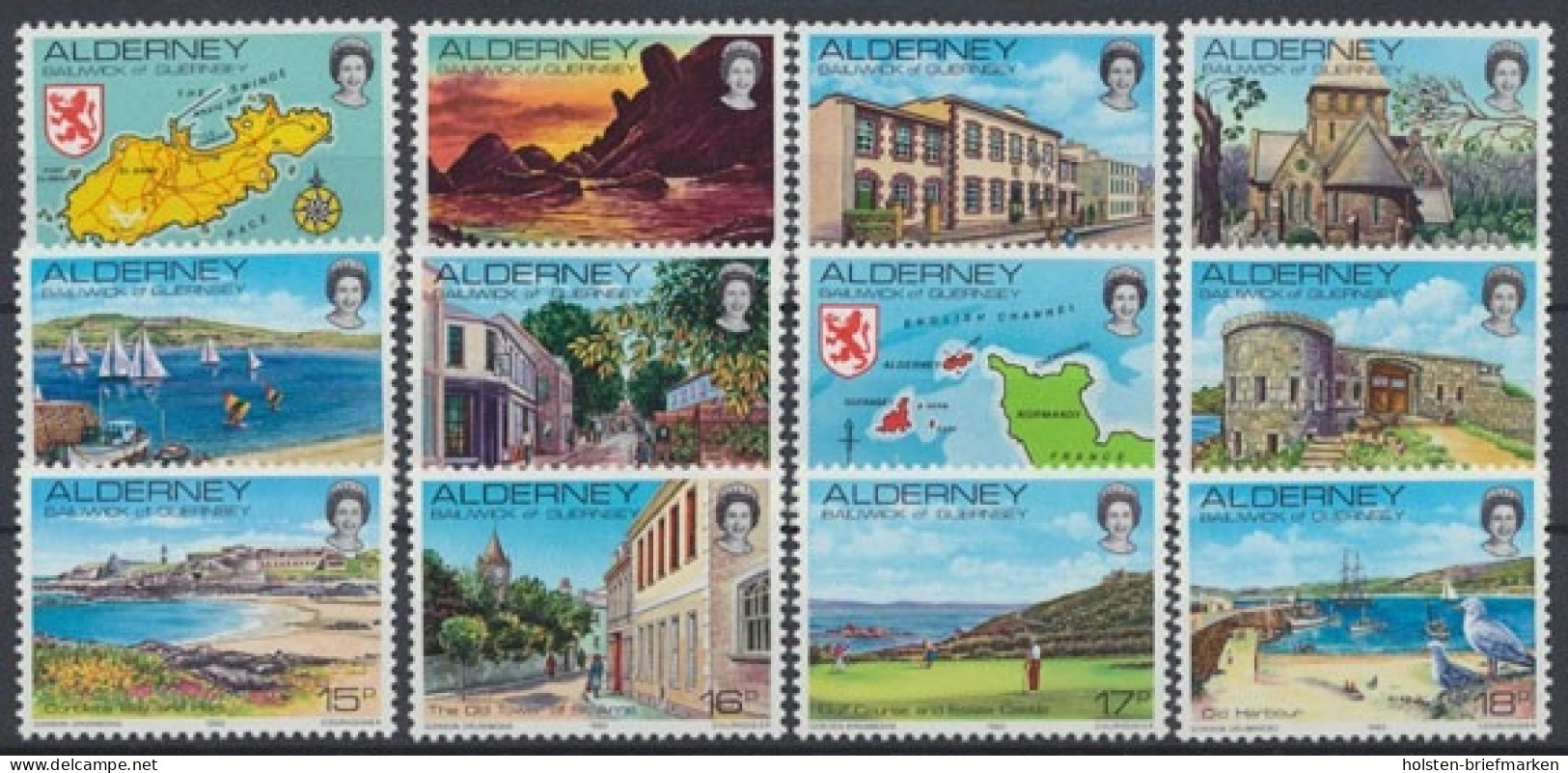 Alderney, MiNr. 1-12, Postfrisch - Alderney