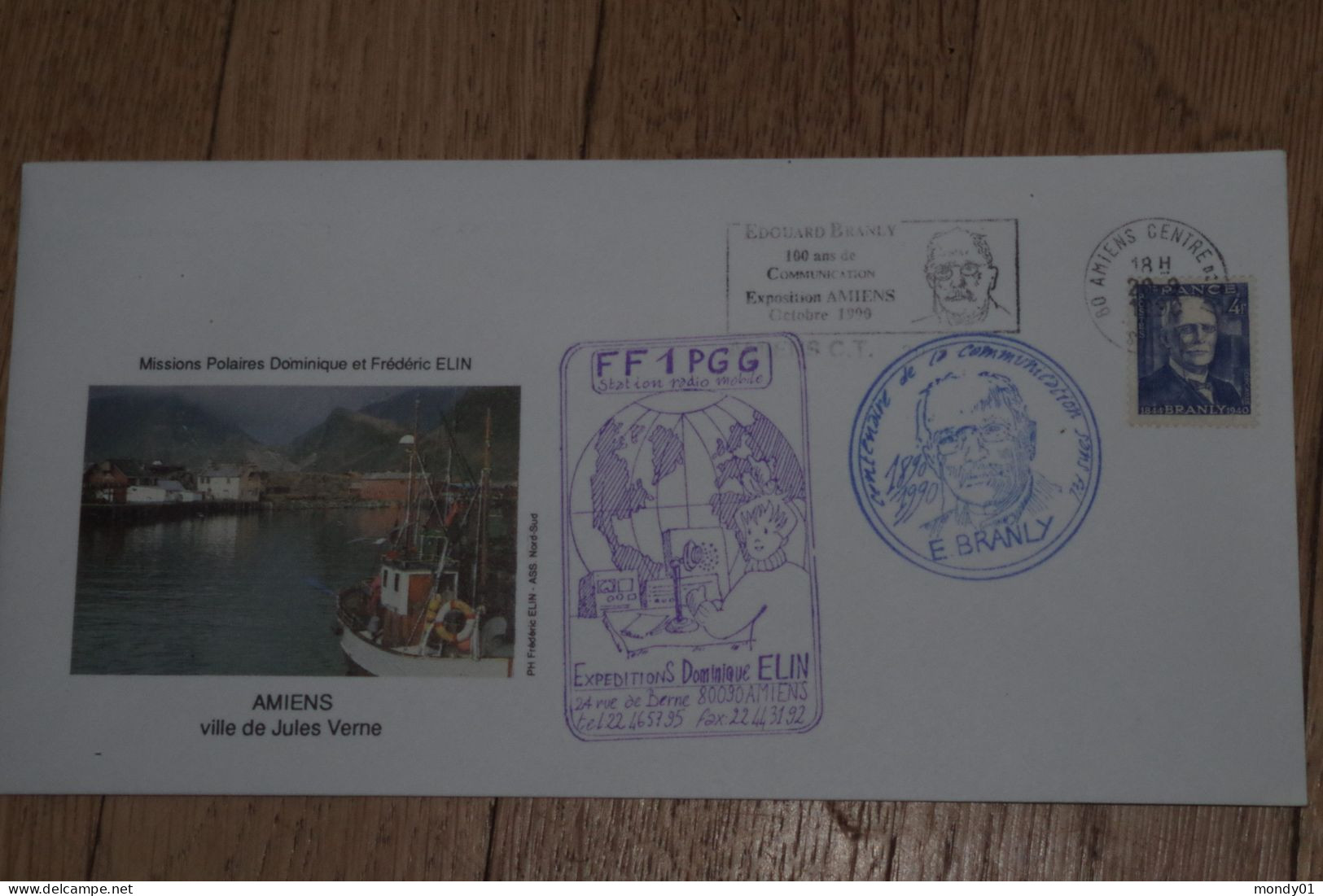 7-167 Expedition Radio Amateur Lofoten Edouard Branly Amiens Flamme 1990 QSL Telecom - Télécom