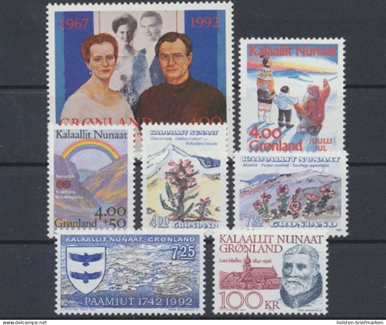 Grönland, MiNr. 223-229, Jahrgang 1992, Postfrisch - Full Years