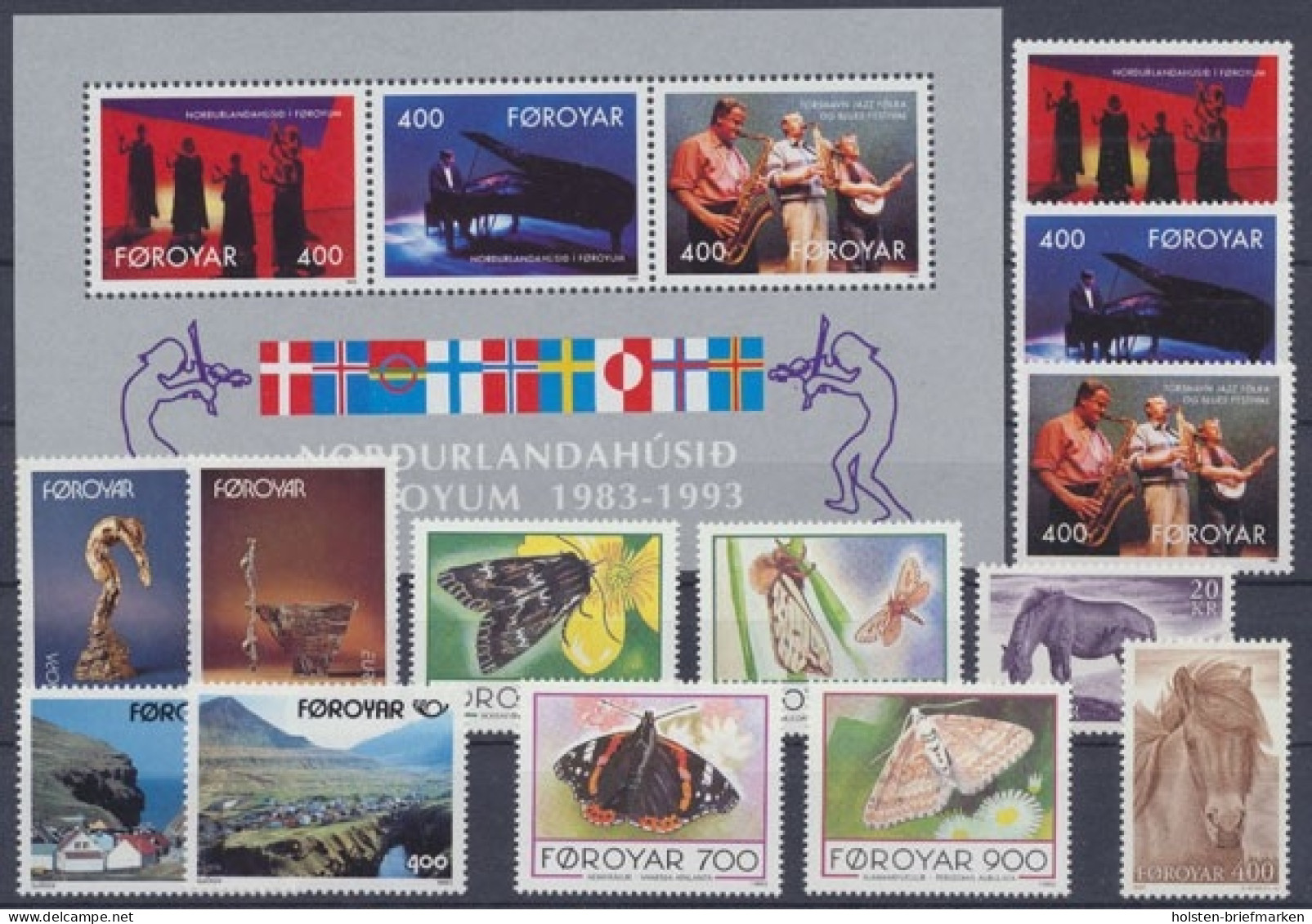 Färöer, MiNr. 243-255, Jahrgang 1993, Postfrisch - Féroé (Iles)