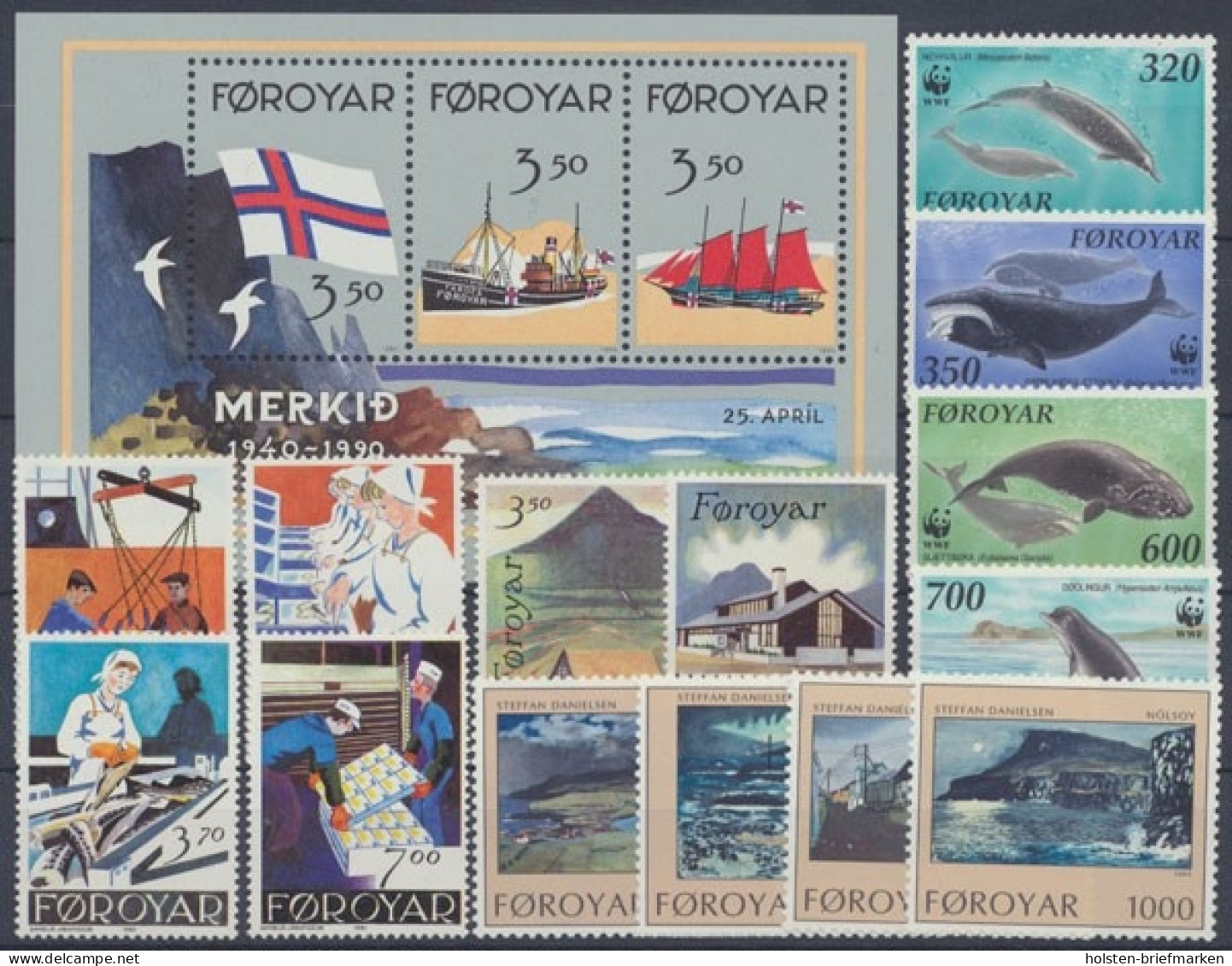 Färöer, MiNr. 194-210, Jahrgang 1990, Postfrisch - Isole Faroer