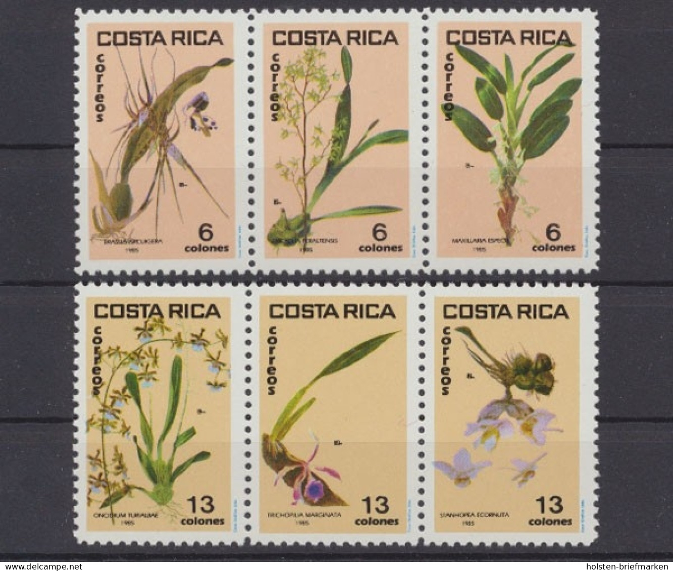 Coste Rica, MiNr. 1253-1258 Dreierstreifen, Postfrisch - Costa Rica