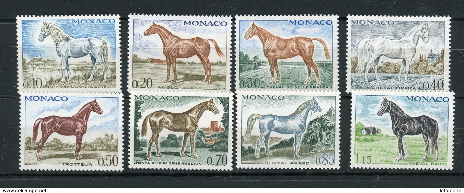 MONACO: CHEVAUX - N° Yvert 831/838** - Unused Stamps