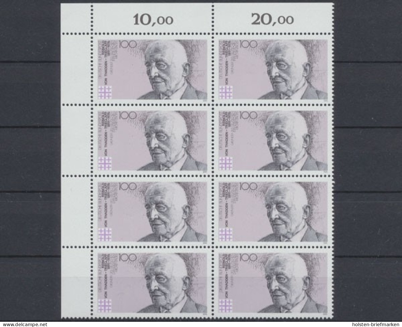 Deutschland (BRD), MiNr. 1556, 8er Block, Ecke Li. Oben, Postfrisch - Nuevos