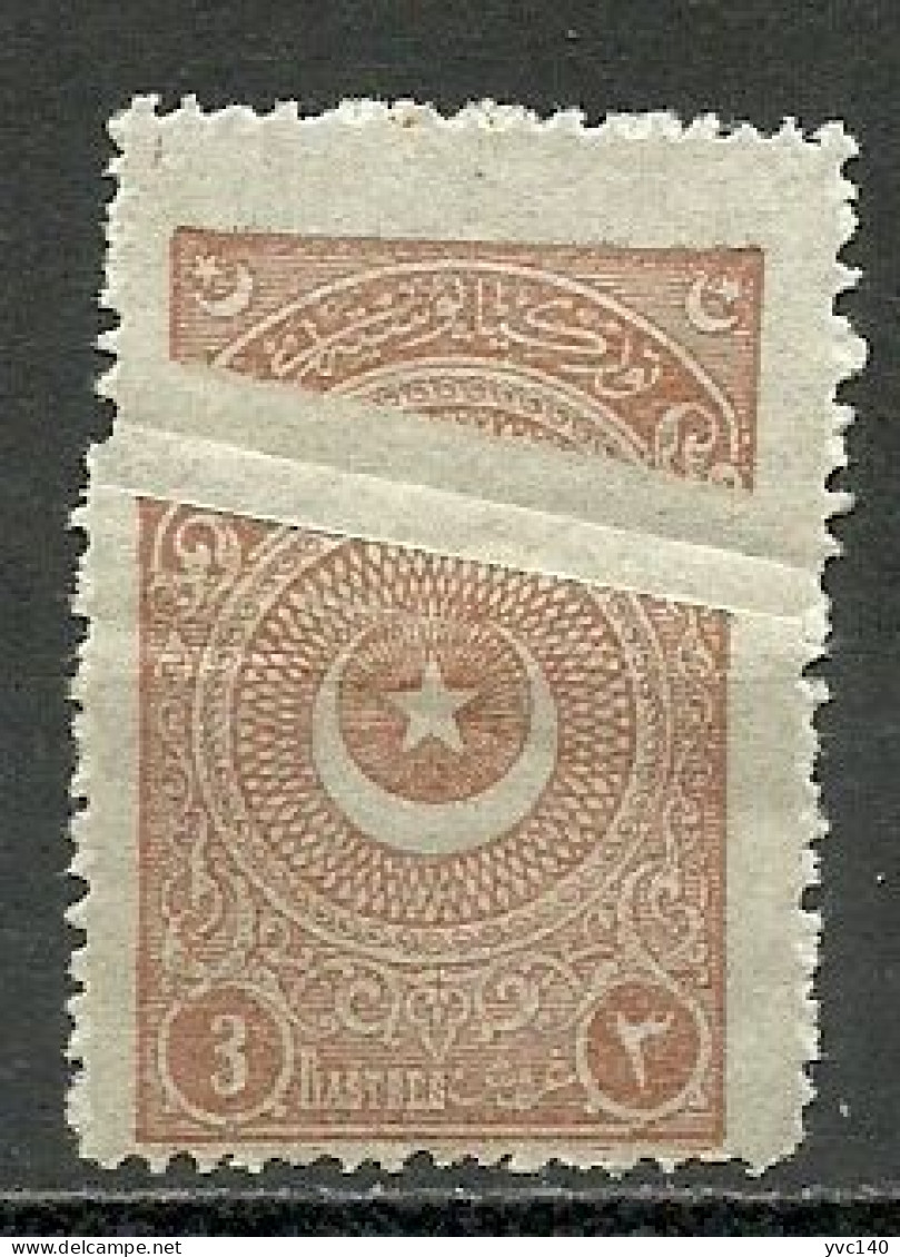 Turkey; 1923 1st Star&Crescent Issue Stamp 3 K. "Folded Paper" ERROR - Unused Stamps