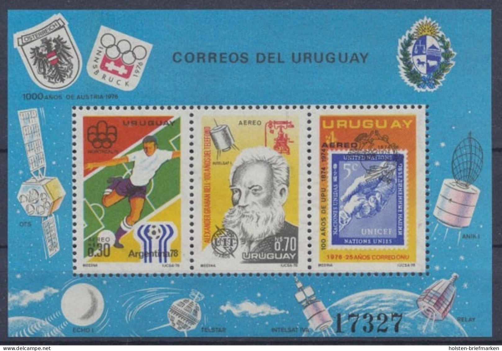 Uruguay, Fußball, MiNr. Block 29, UPU, Postfrisch - Uruguay