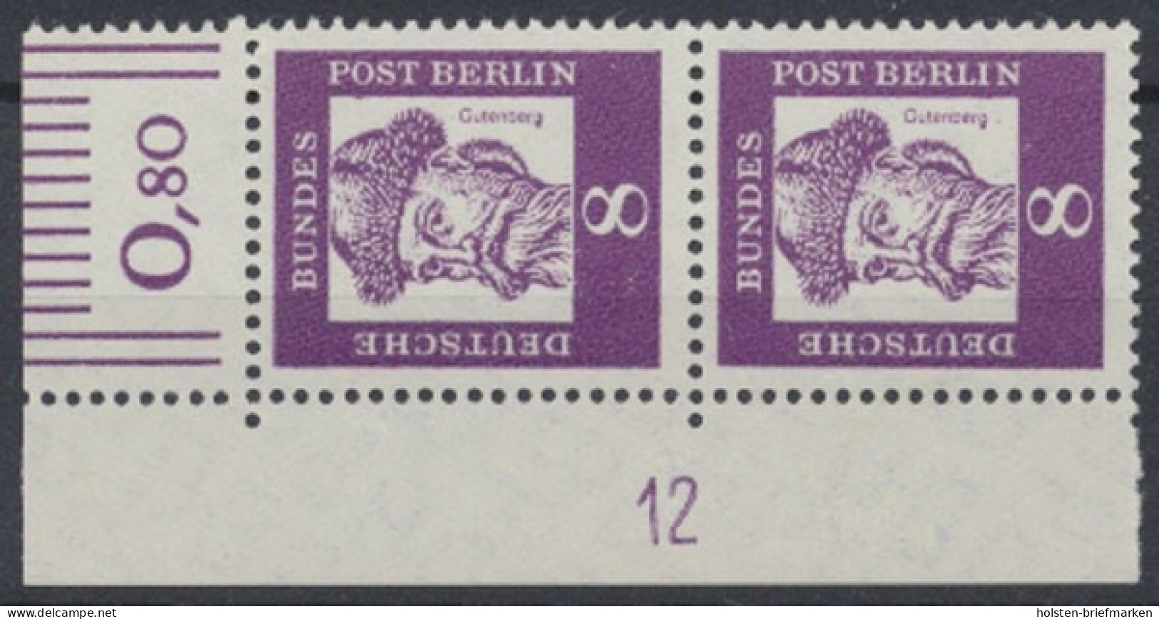 Berlin, Michel Nr. 201 Ecke Li. Oben, DZ 12, Postfrisch / MNH - Ungebraucht