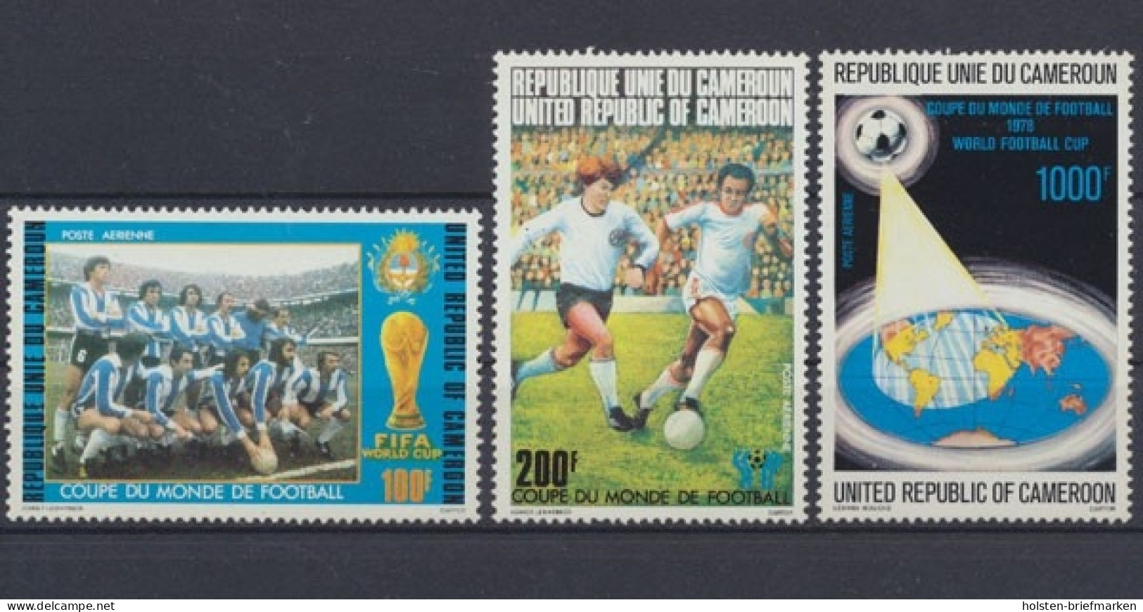 Kamerun, Fußball, MiNr. 885-887, WM 1978, Postfrisch - Kameroen (1960-...)