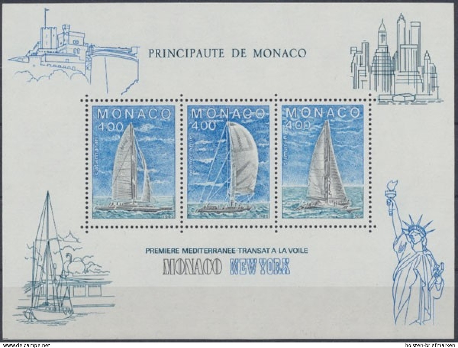 Monaco, Schiffe, MiNr. Block 30, Postfrisch - Other & Unclassified