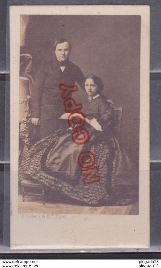 Au Plus Rapide CDV Disdéri Paris Portrait Couple - Personnes Anonymes