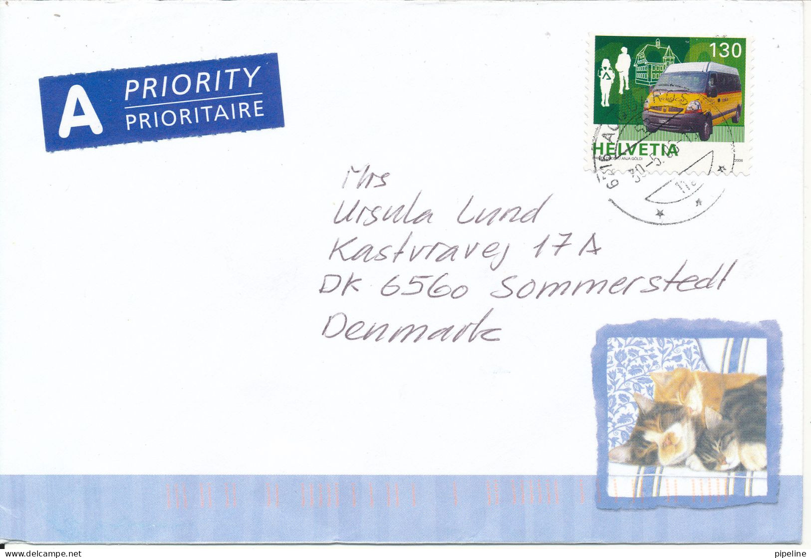 Switzerland Cover Sent To Denmark 30-5-2006 Single Franked - Lettres & Documents