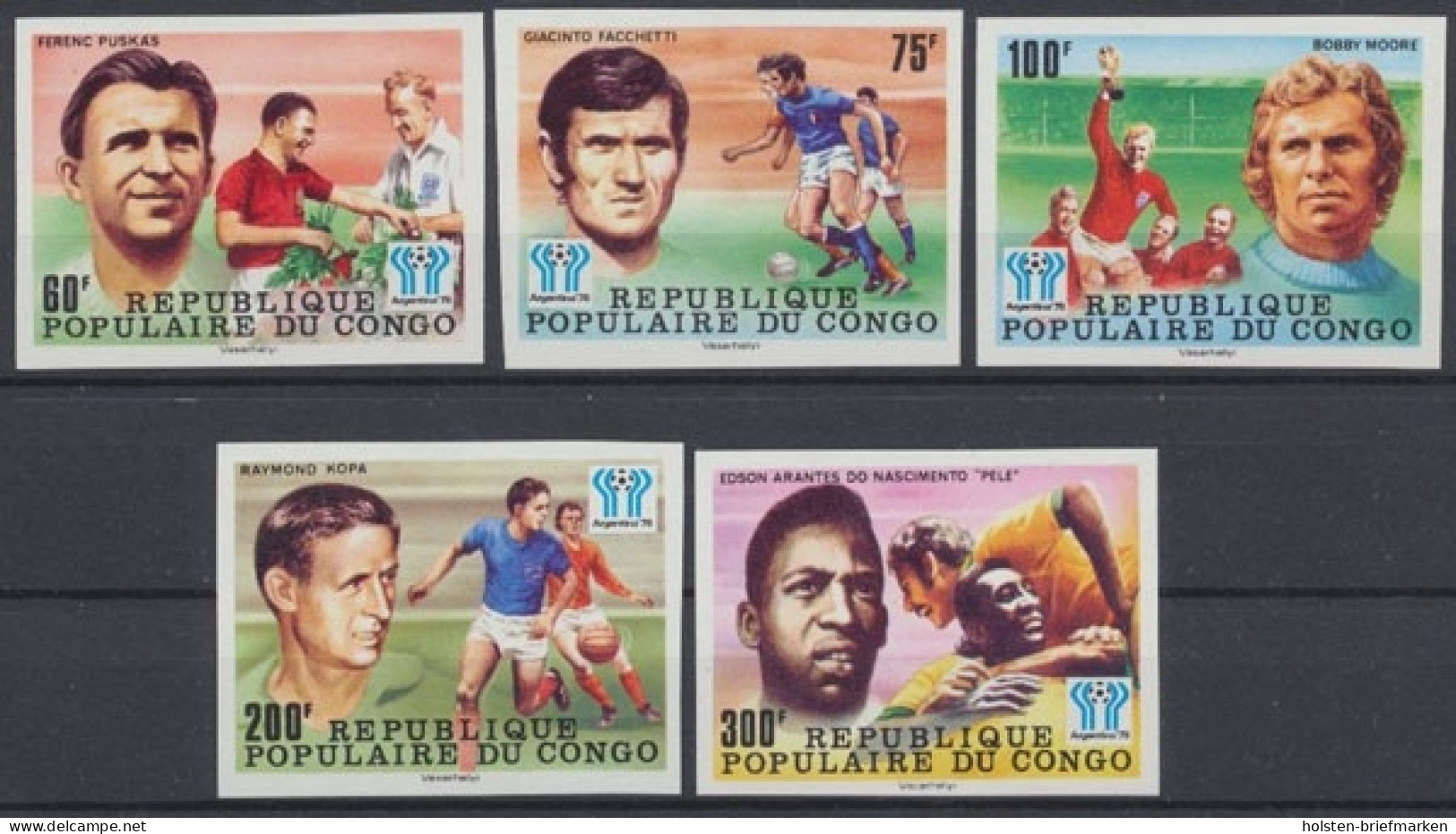 Kongo (Brazzaville), Fußball, MiNr. 614-618 B, Postfrisch - Autres & Non Classés