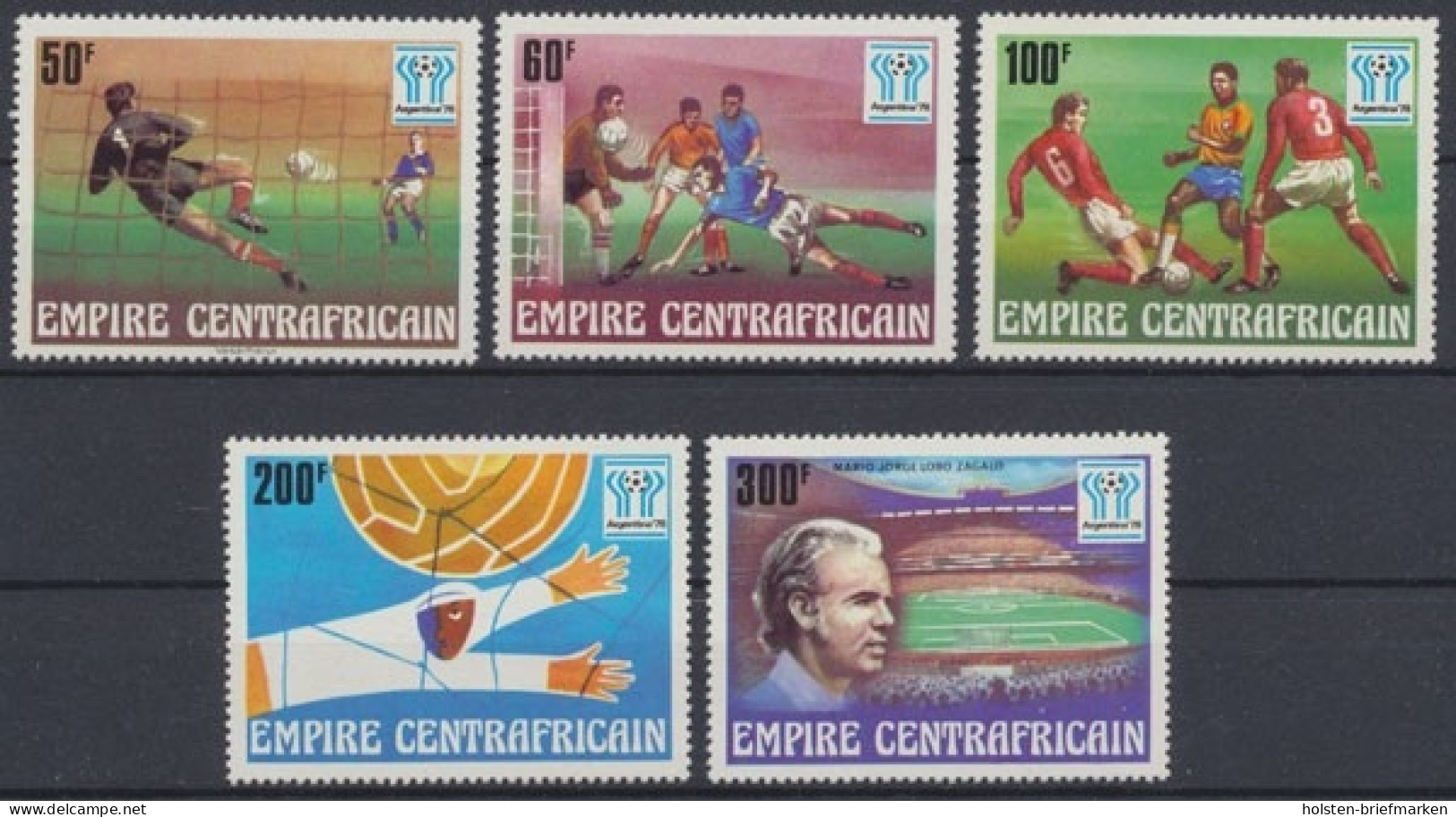 Zentralafrikanische Republik, Fußball, MiNr. 513-517, Postfrisch - Repubblica Centroafricana