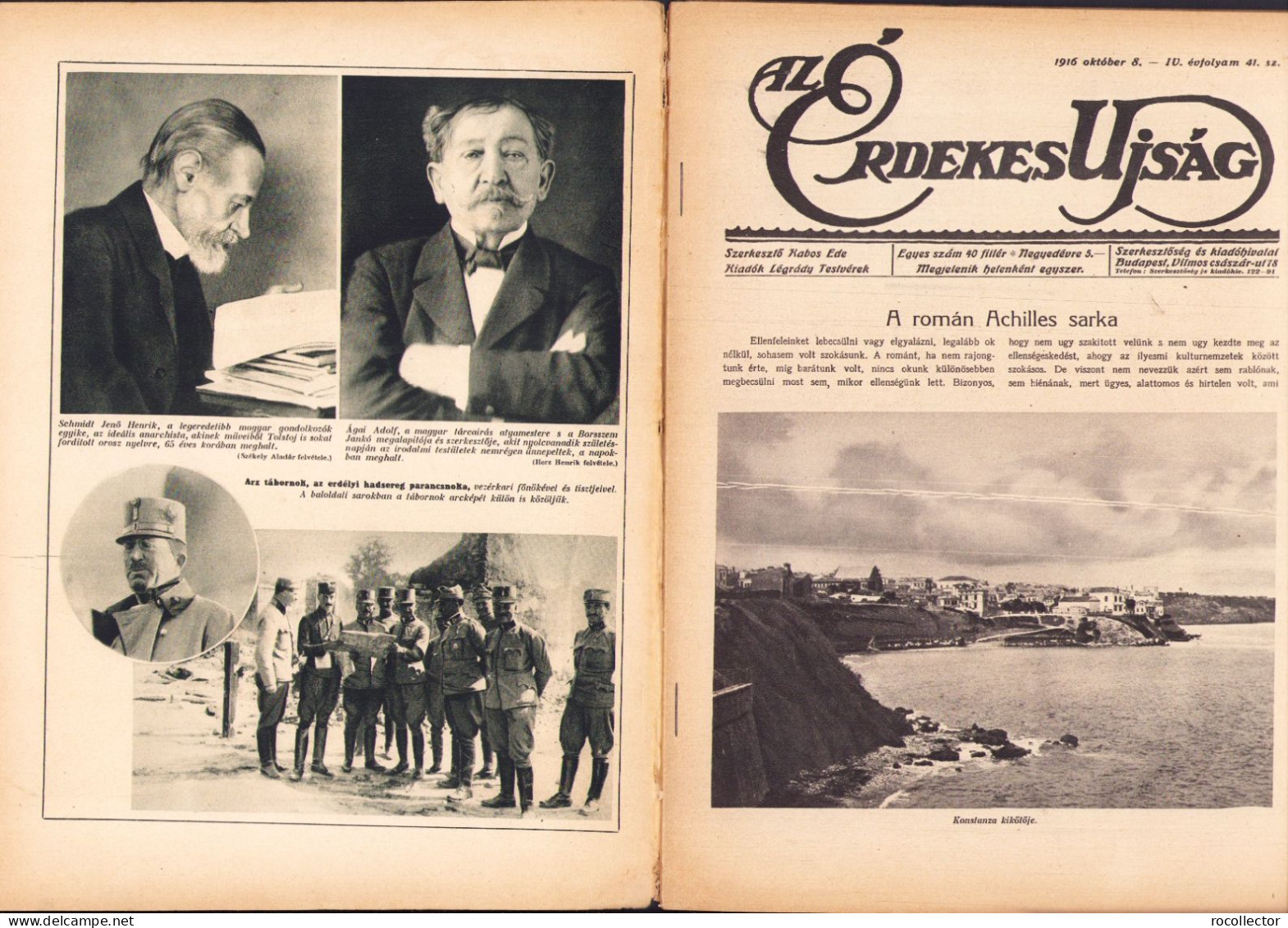 Az Érdekes Ujság 41/1916 Z482N - Geografía & Historia
