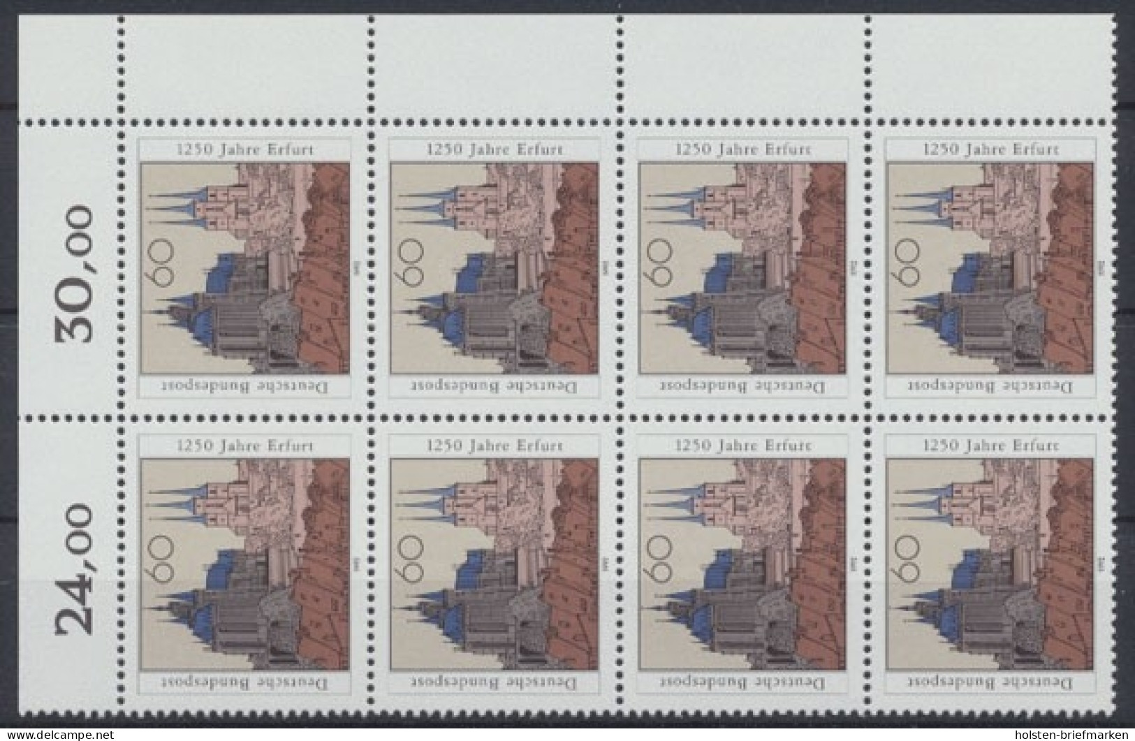 Deutschland, MiNr. 1611, 8er Block, Ecke Re. Oben, Postfrisch - Nuevos