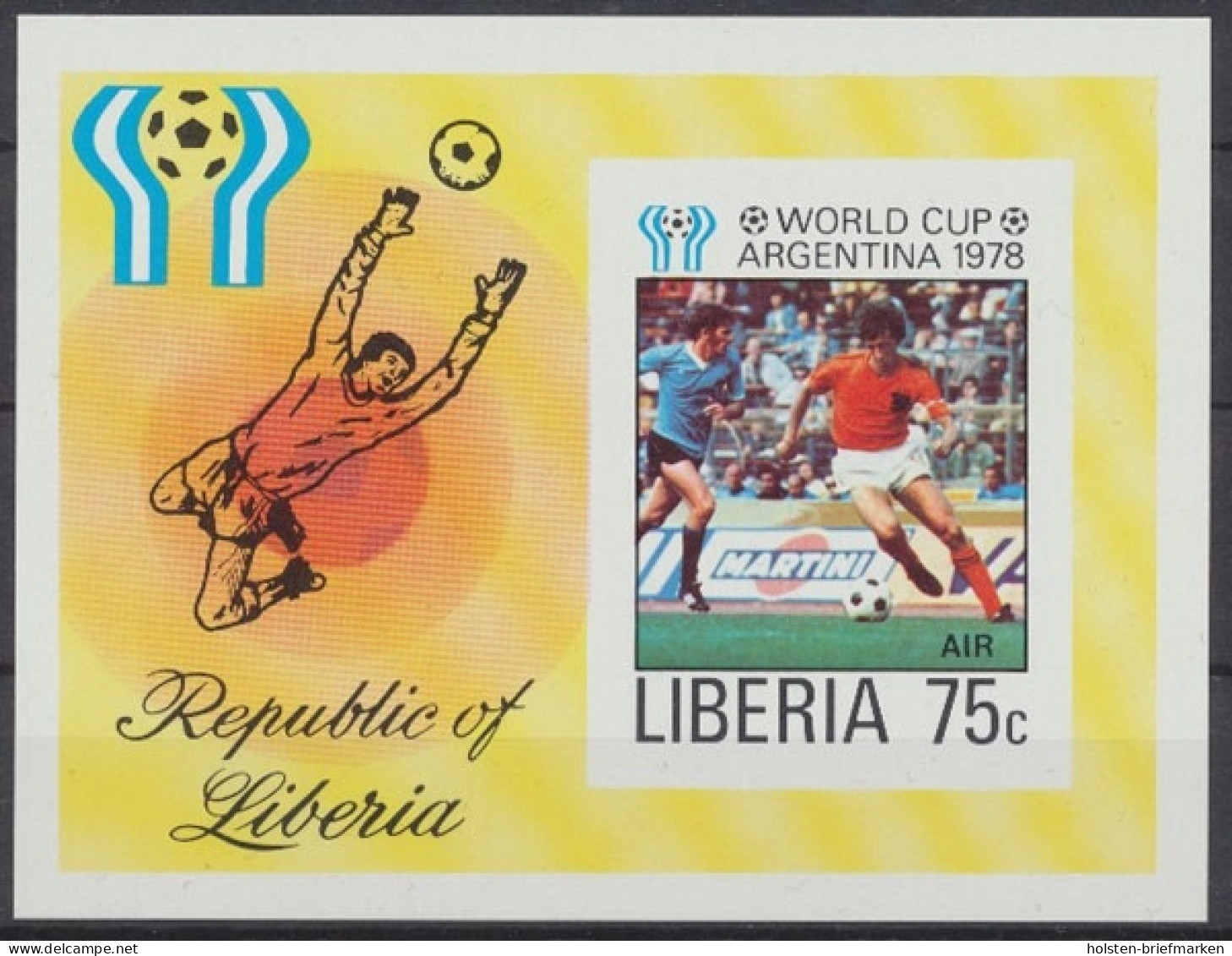 Liberia, Fußball, MiNr. Block 90 B, WM 1978, Postfrisch - Liberia