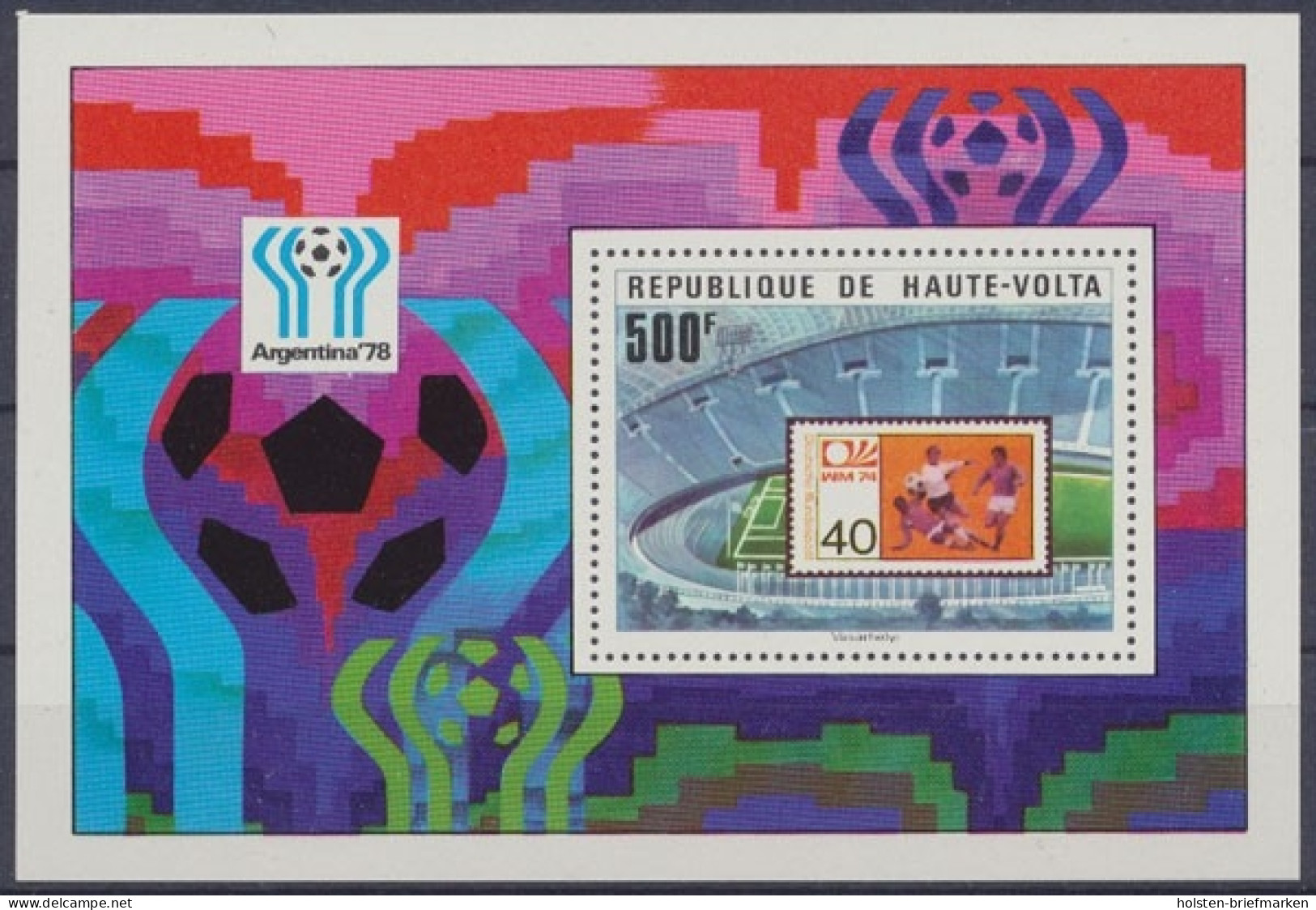 Obervolta, Fußball, MiNr. Block 48, WM 1978, Postfrisch - Burkina Faso (1984-...)