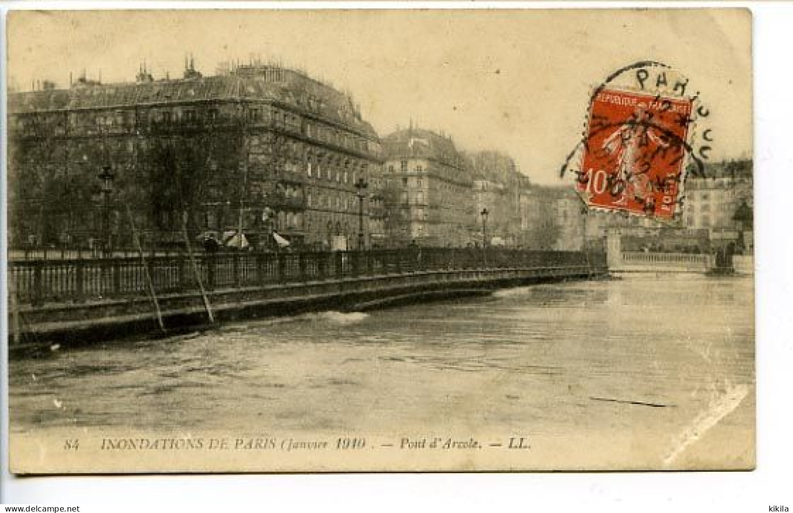 CPA 9 X 14  PARIS Inondations De  (Janvier 1910)  Pont D'Arcole     Crue - Inondations De 1910