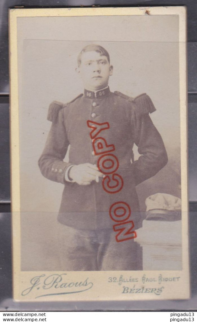 Au Plus Rapide CDV Raous Béziers Militaire Du 96 E Régiment - Guerre, Militaire