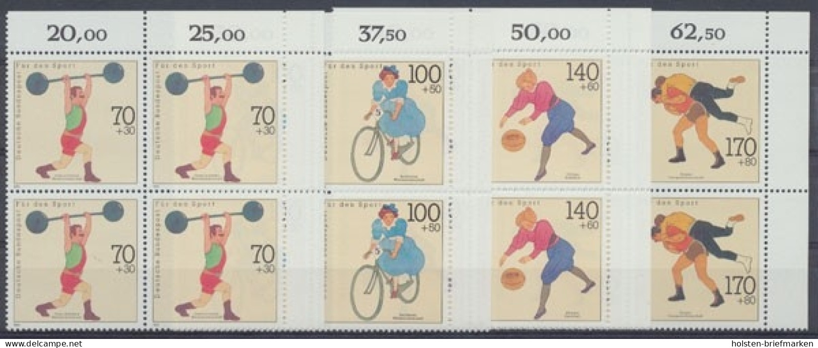 Deutschland (BRD), MiNr. 1499-1502, 4er Block, Ecke Rechts Oben, Postfrisch - Unused Stamps