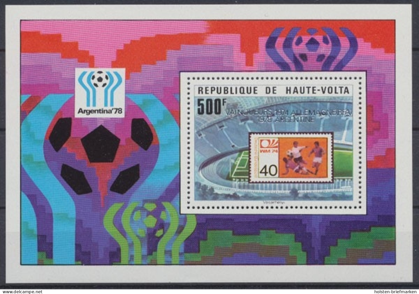 Obervolta, Fußball, MiNr. Block 52, WM 1978, Postfrisch - Burkina Faso (1984-...)
