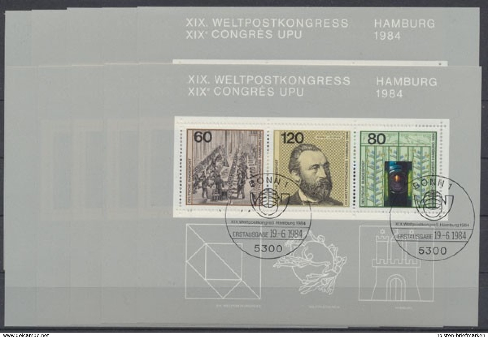 Deutschland (BRD), MiNr. Block 19, 10 Blöcke Mit ESST Bonn, Gestempelt - Used Stamps