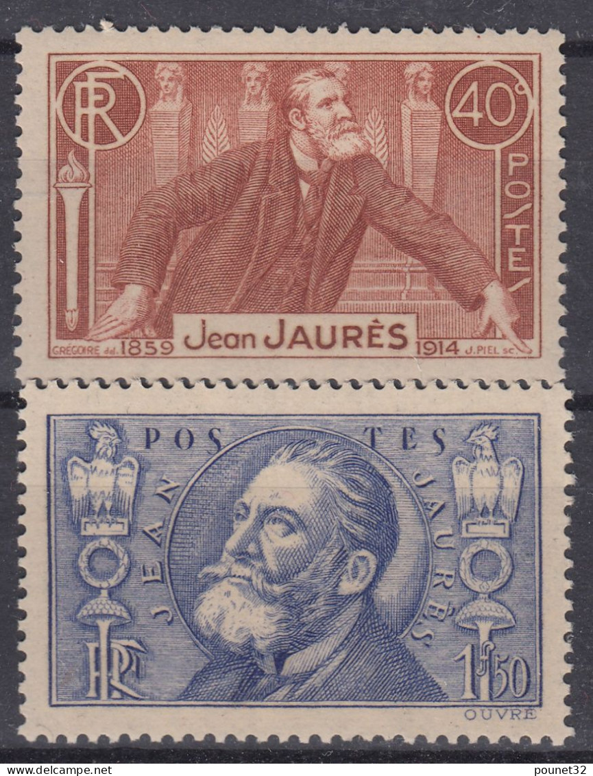 TIMBRE FRANCE PAIRE JEAN JAURES N° 318/319 NEUVE ** GOMME SANS CHARNIERE - Unused Stamps