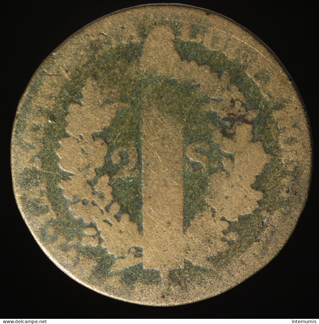  France, Louis XVI, 2 Sols (François), 1792 - An 4, Metz, Bronze, B+ (F),
KM#603.2, G.25 - 1791-1792 Constitution (An I)