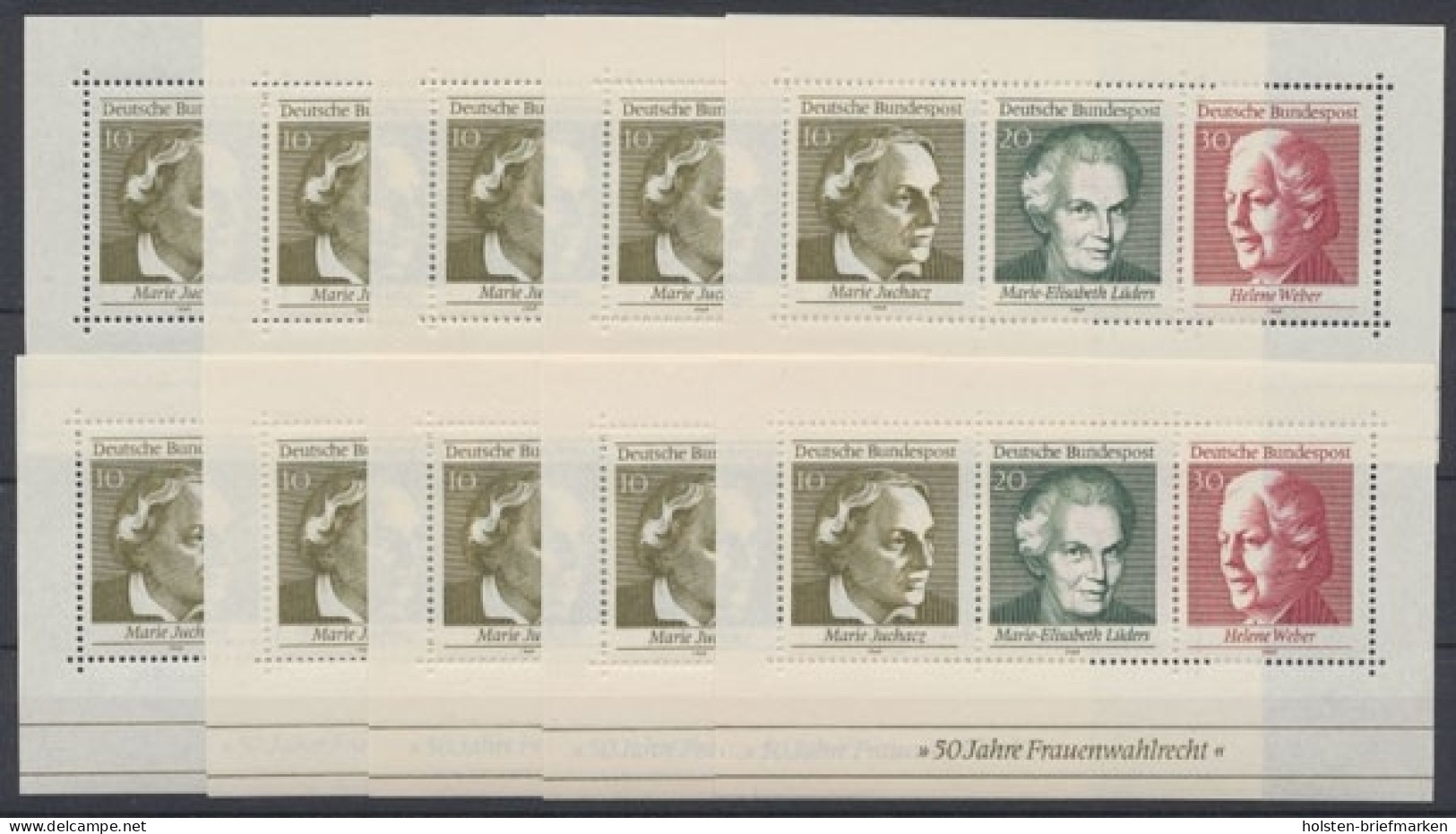 Deutschland (BRD), MiNr. Block 5, 10 Blöcke, Postfrisch - Unused Stamps