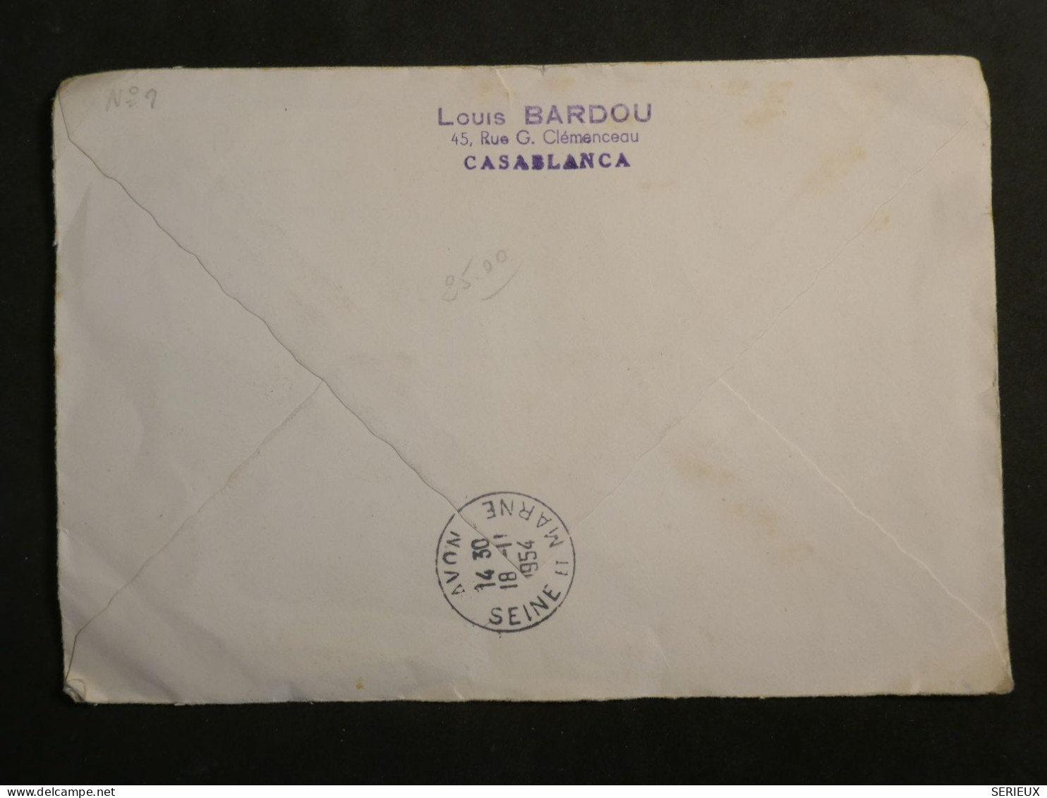 DL0  MAROC  LETTRE RR  1934  CASABLANCA  A  AVON  FRANCE + +AFF.  INTERESSANT+ + - Lettres & Documents