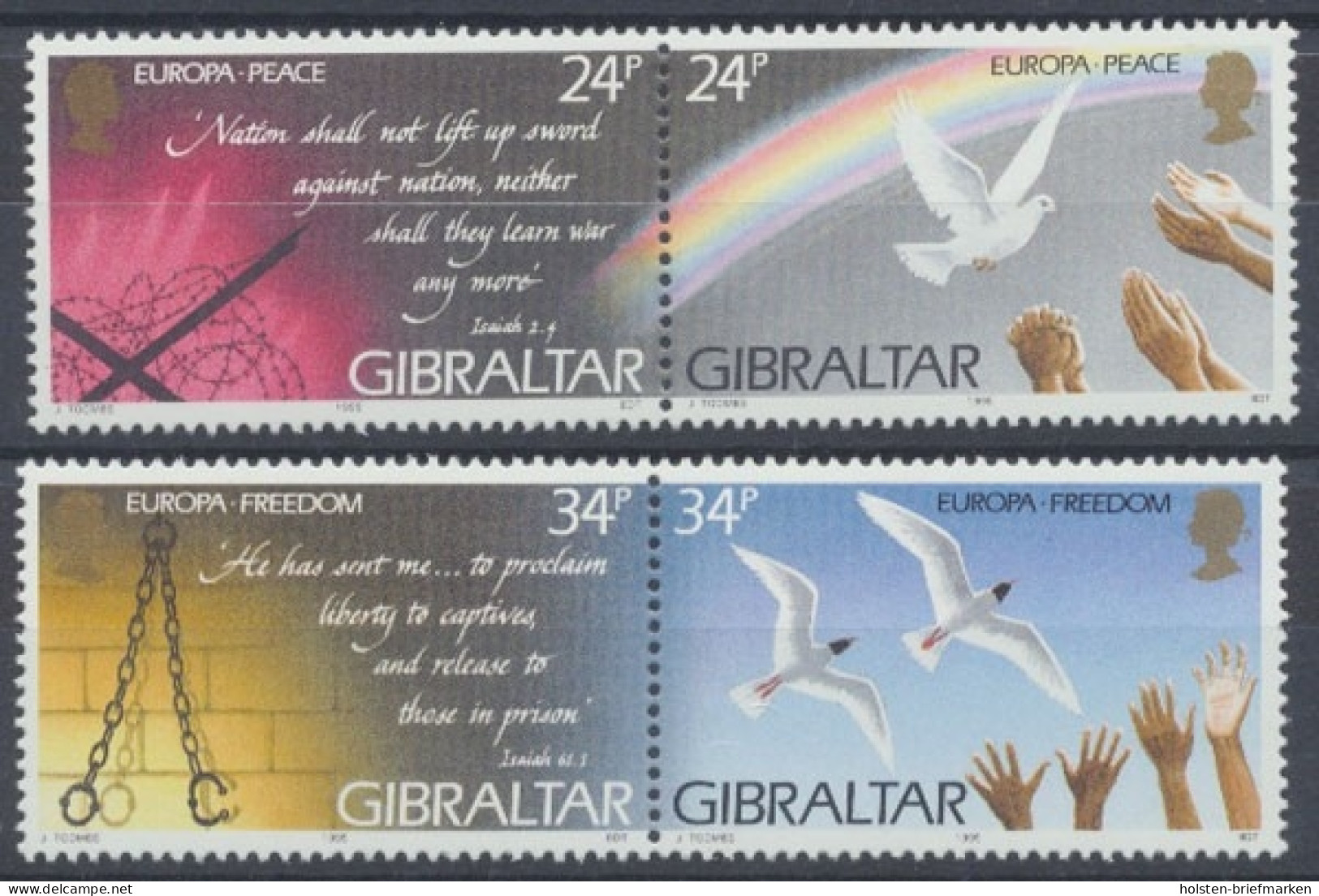 Gibraltar, MiNr. 710-713, 2 Paare, Postfrisch - Gibraltar