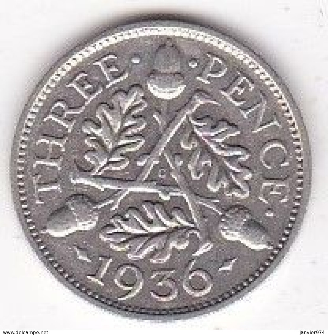 Grande Bretagne. 3 Pence 1936 . George V, En Argent , KM# 831, Superbe - F. 3 Pence