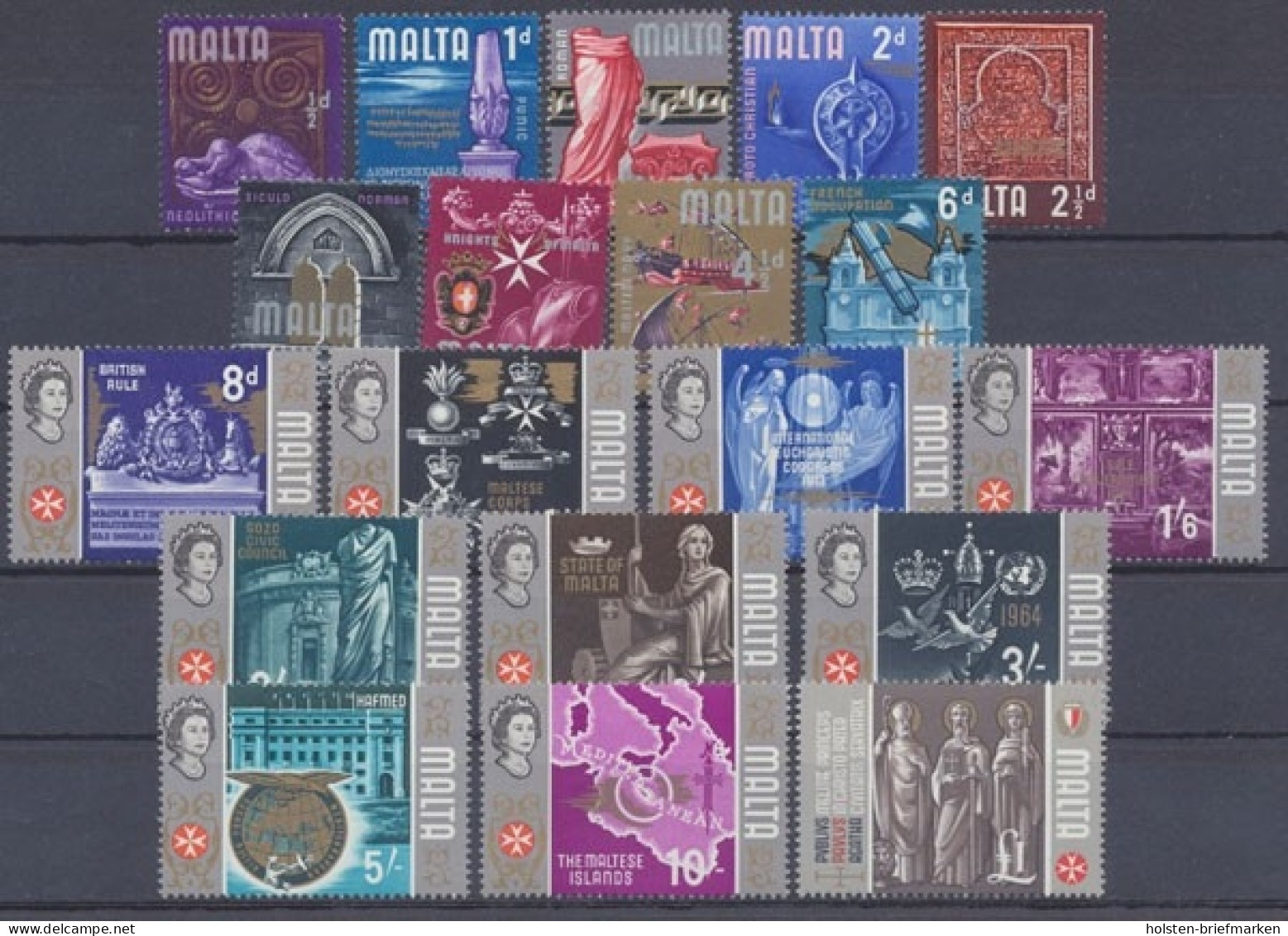 Malta, MiNr. 301-319, Postfrisch - Malte