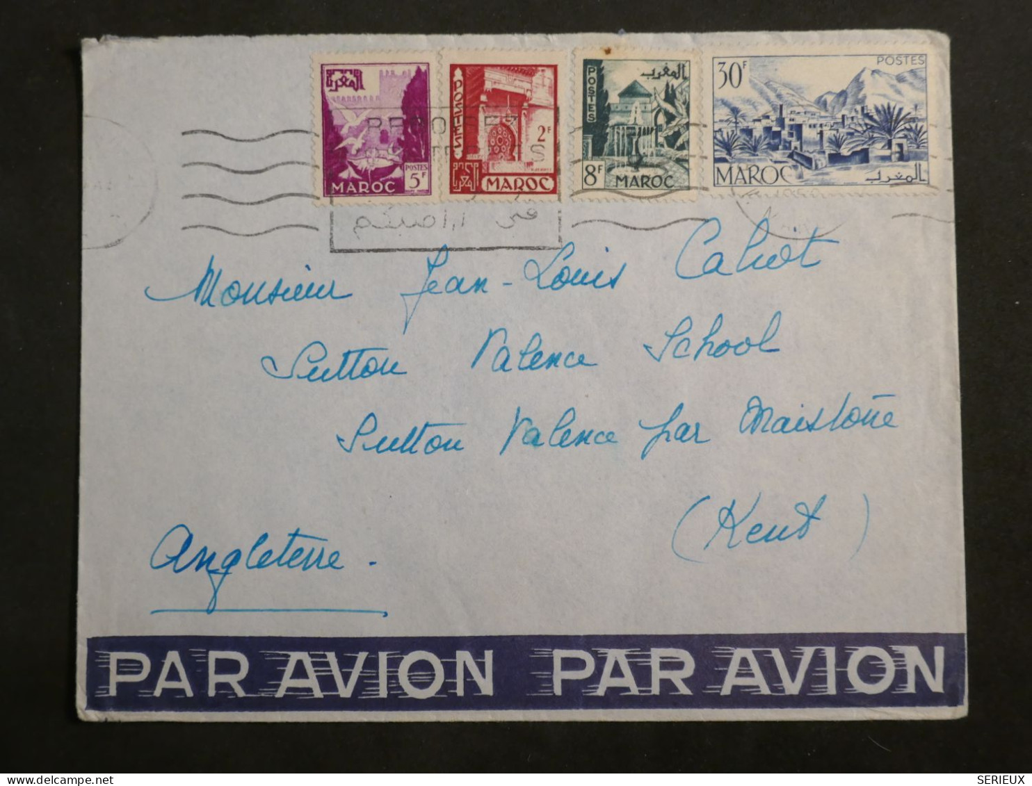 DL0  MAROC  LETTRE RR  1950   A  SUTTON   GREAT BRITAIN  + +AFF.  INTERESSANT+ + - Covers & Documents