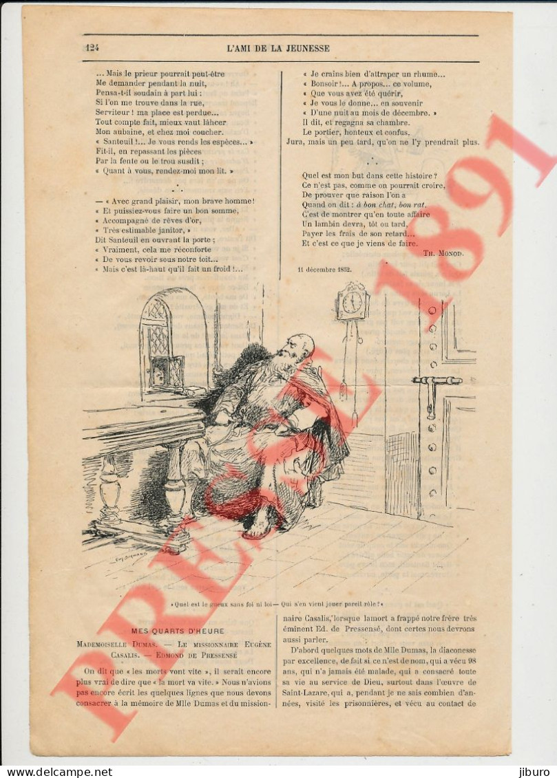 4 Vues 1891 Chanoine Santeuil (Jean-Baptiste Santeul) Dessins Eugène Burnand - Non Classificati