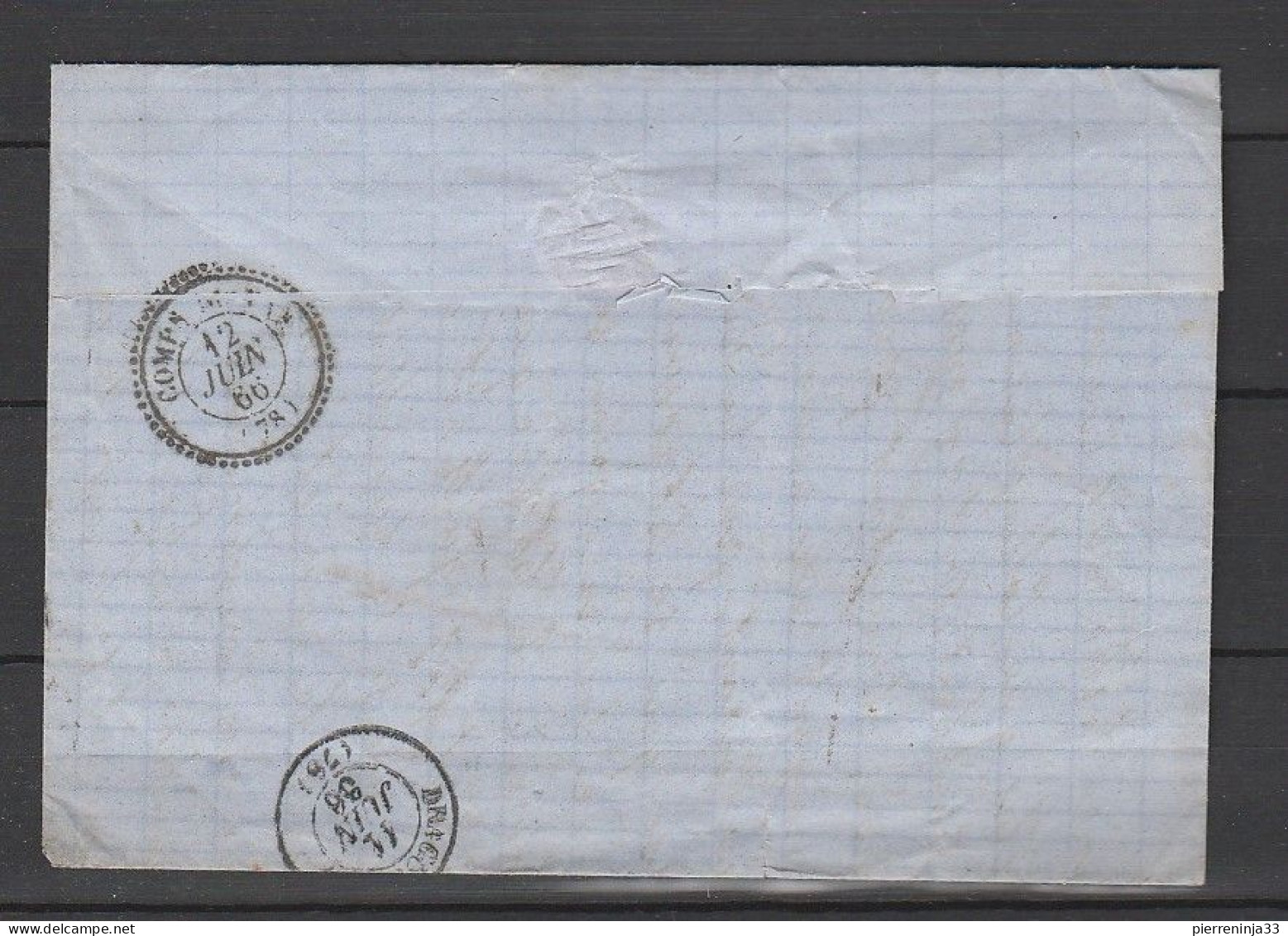 Lettre Avec Napoléon N°22, Grasse G.C.1707, Boîte Rurale D, Le Tignet, Alpes Maritimes - 1862 Napoleon III