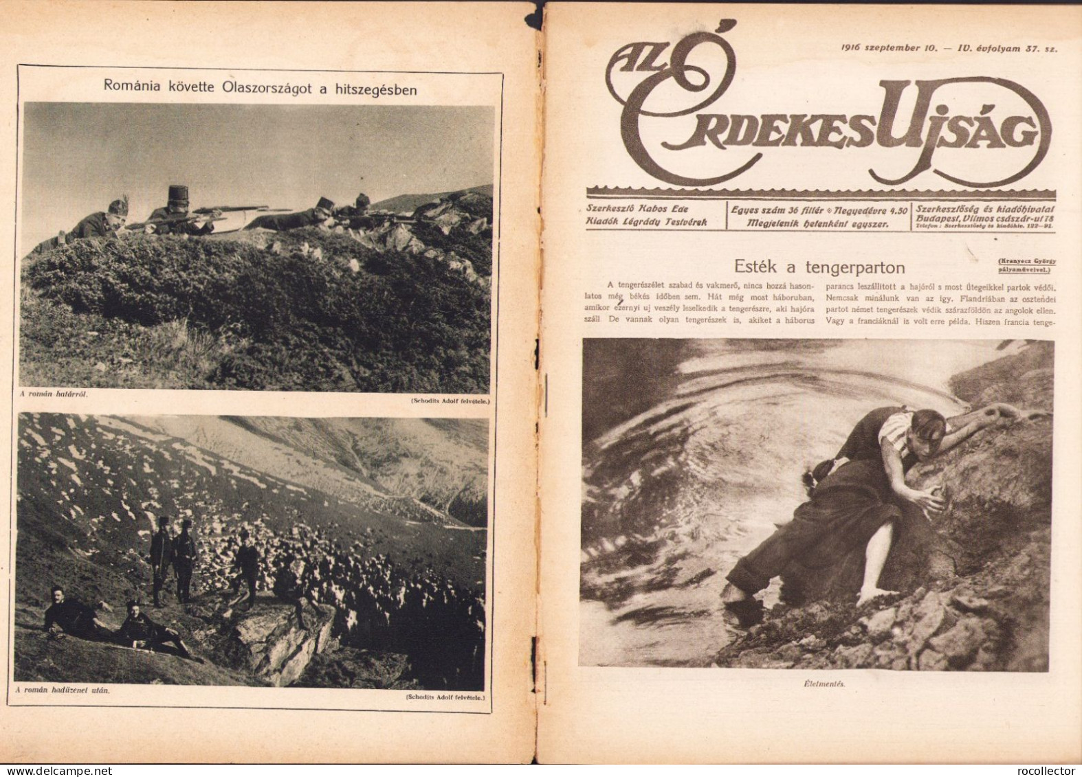 Az Érdekes Ujság 37/1916 Z479N - Geographie & Geschichte