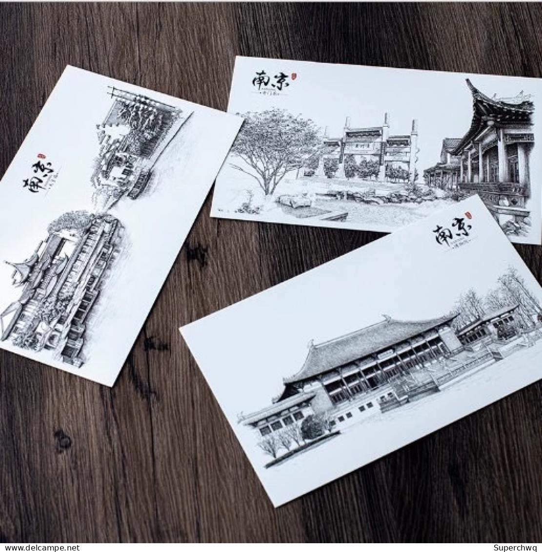 China Postcard Hand-painted Postcard In Nanjing, Meticulously Drawn With Fountain Pen, Commemorating The Scenery Of The - China