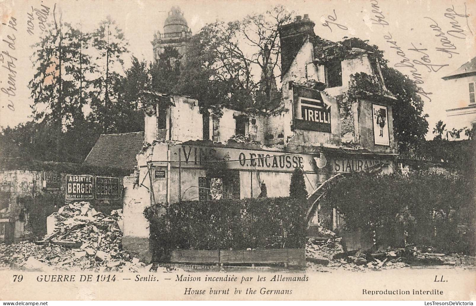 MILITARIA - Guerre De 1914 - Senlis - Maison Incendiée Par Les Allemands - Carte Postale Ancienne - Weltkrieg 1914-18