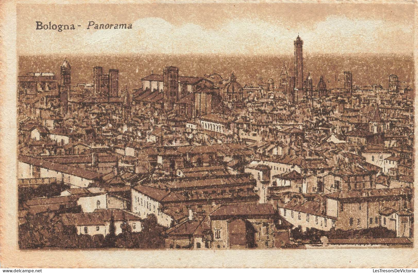 ITALIE - Bologna - Panorama - Ville - Dessin - Carte Postale Ancienne - Bologna