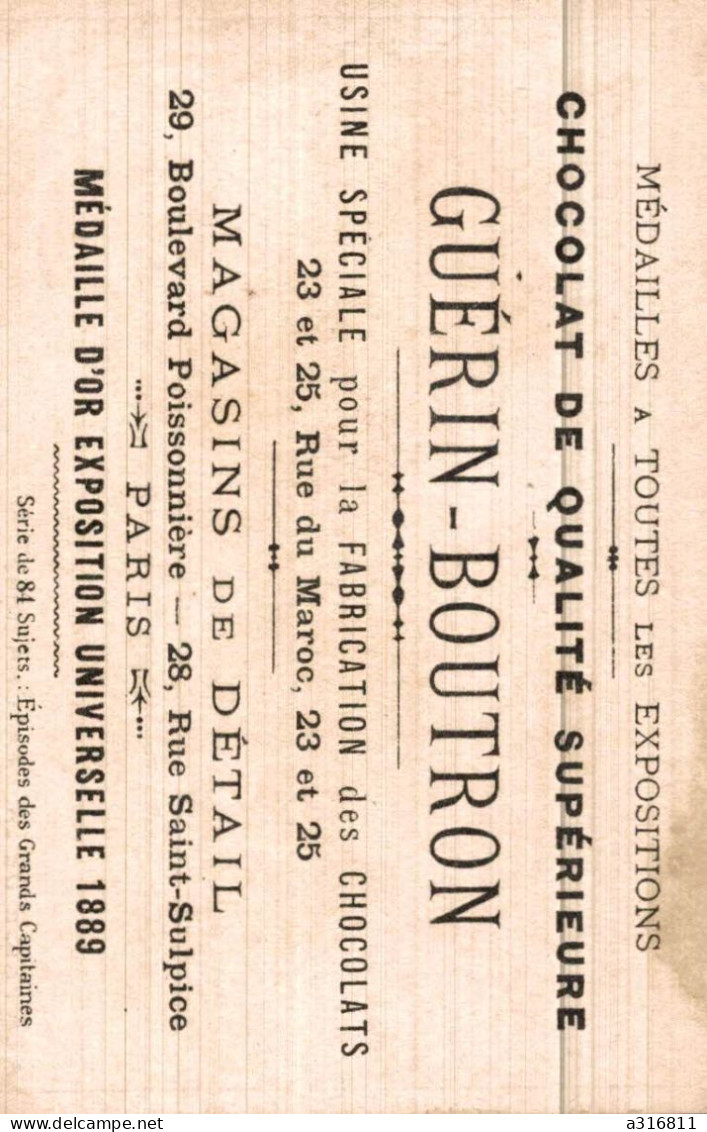 Chromo - Chocolat Guérin Boutron - Lamoricière 1806-1855 - A La Prise De La Zaatcha 1845 - Guérin-Boutron