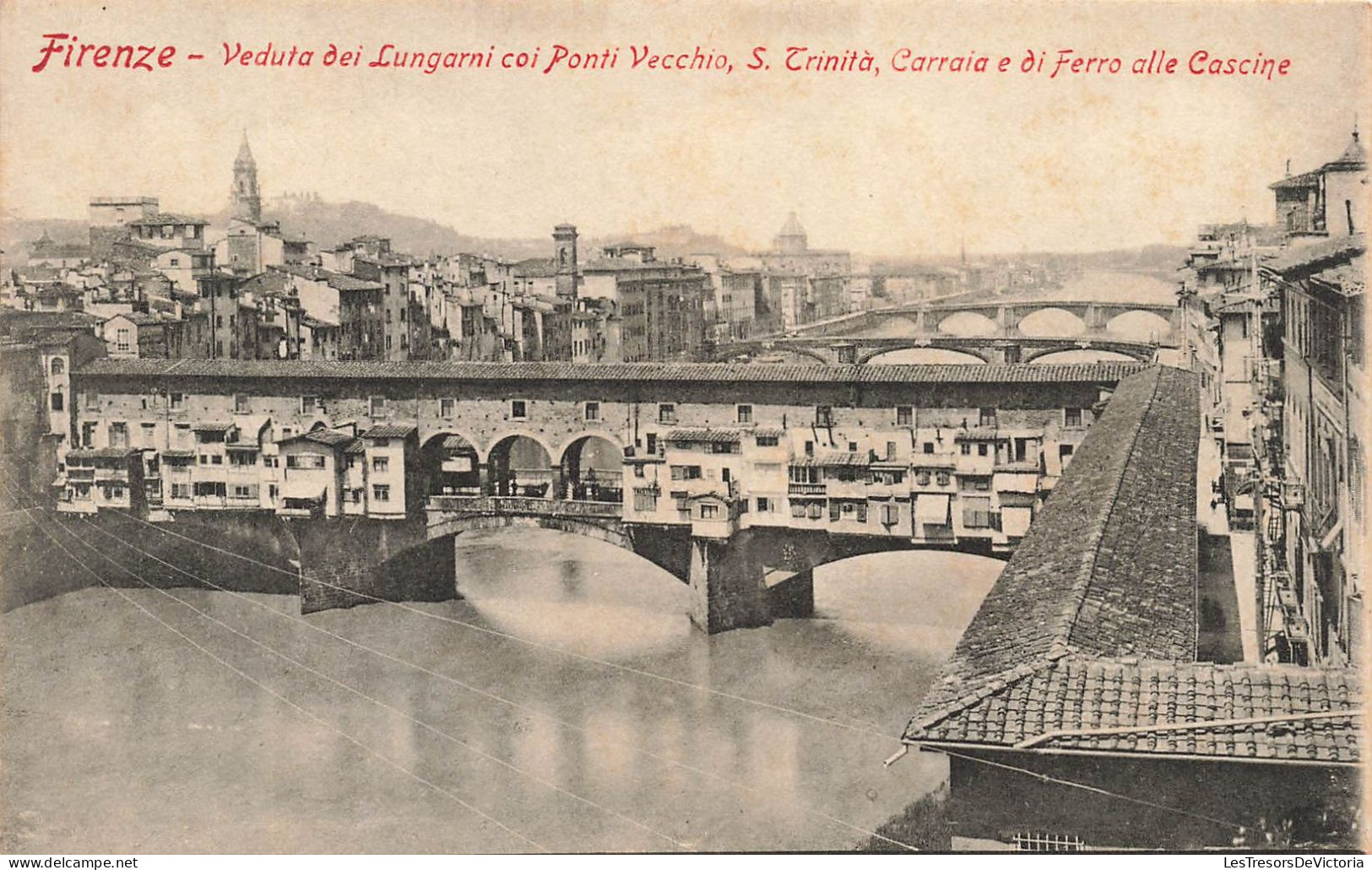 ITALIE - Firenze - Veduta Dei Lungarni Coi Ponti Vecchio S. Trinità - Carte Postale Ancienne - Firenze (Florence)