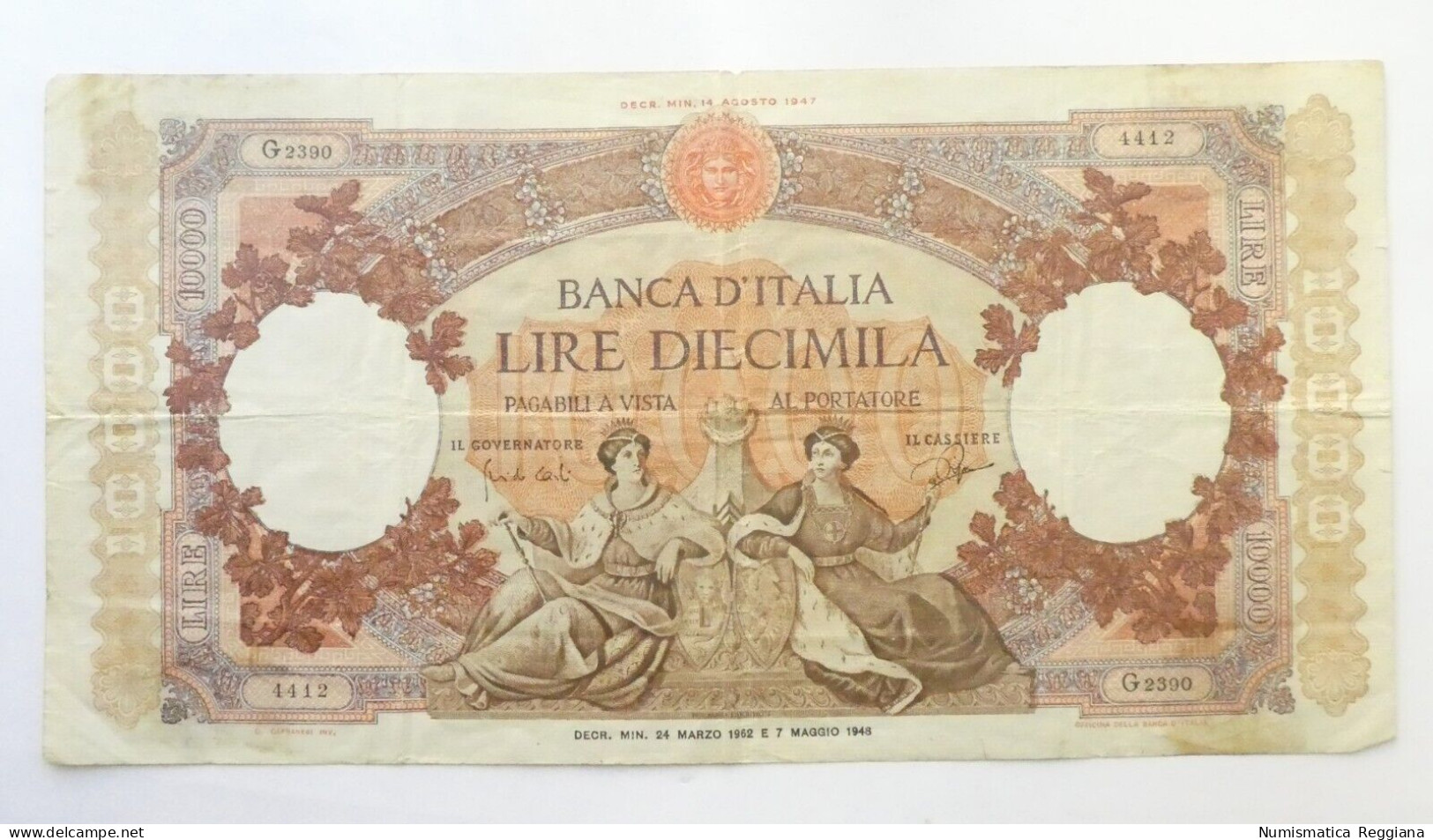 Repubblica Italiana - 10000 Lire Repubbliche Marinare 24 Marzo 1962 - Andere & Zonder Classificatie