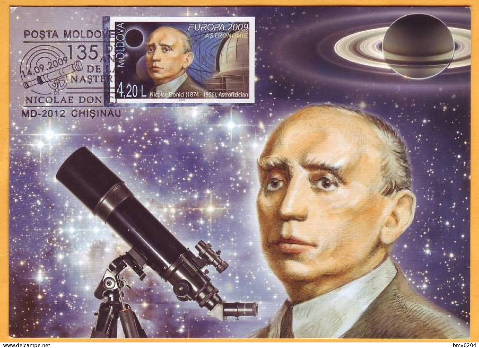 2009 Moldova Moldavie MAXICARD Europa- Cept  Donici Nicolae  Russian, Romanian And French Astronomer - 2009