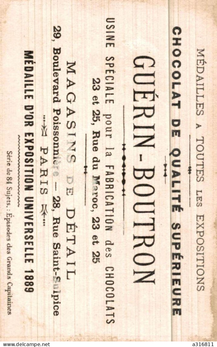 Chromo - Chocolat Guérin Boutron - Le Bailli De Suffren 1726-1788 - Vainqueur De La Flotte Des Indes 1782 - Guerin Boutron