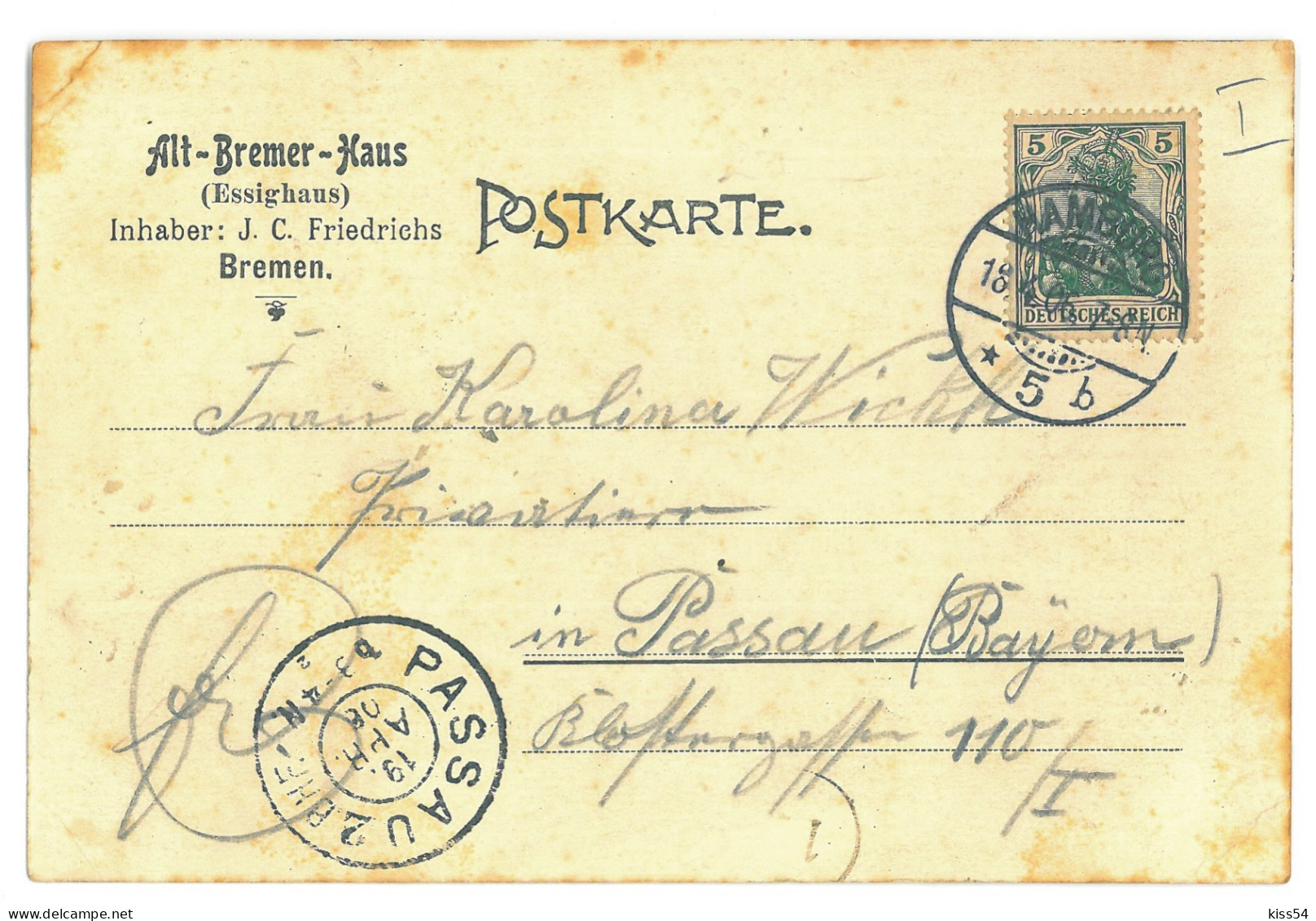GER 08 - 16871 BREMEN, Litho, Germany - Old Postcard - Used - 1906 - Bremen