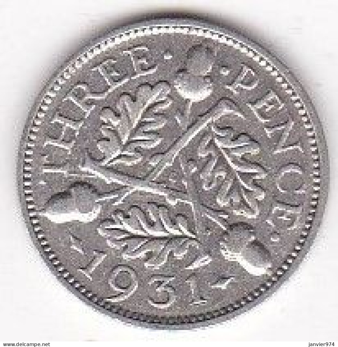 Grande Bretagne. 3 Pence 1931 . George V, En Argent , KM# 831, Superbe - F. 3 Pence