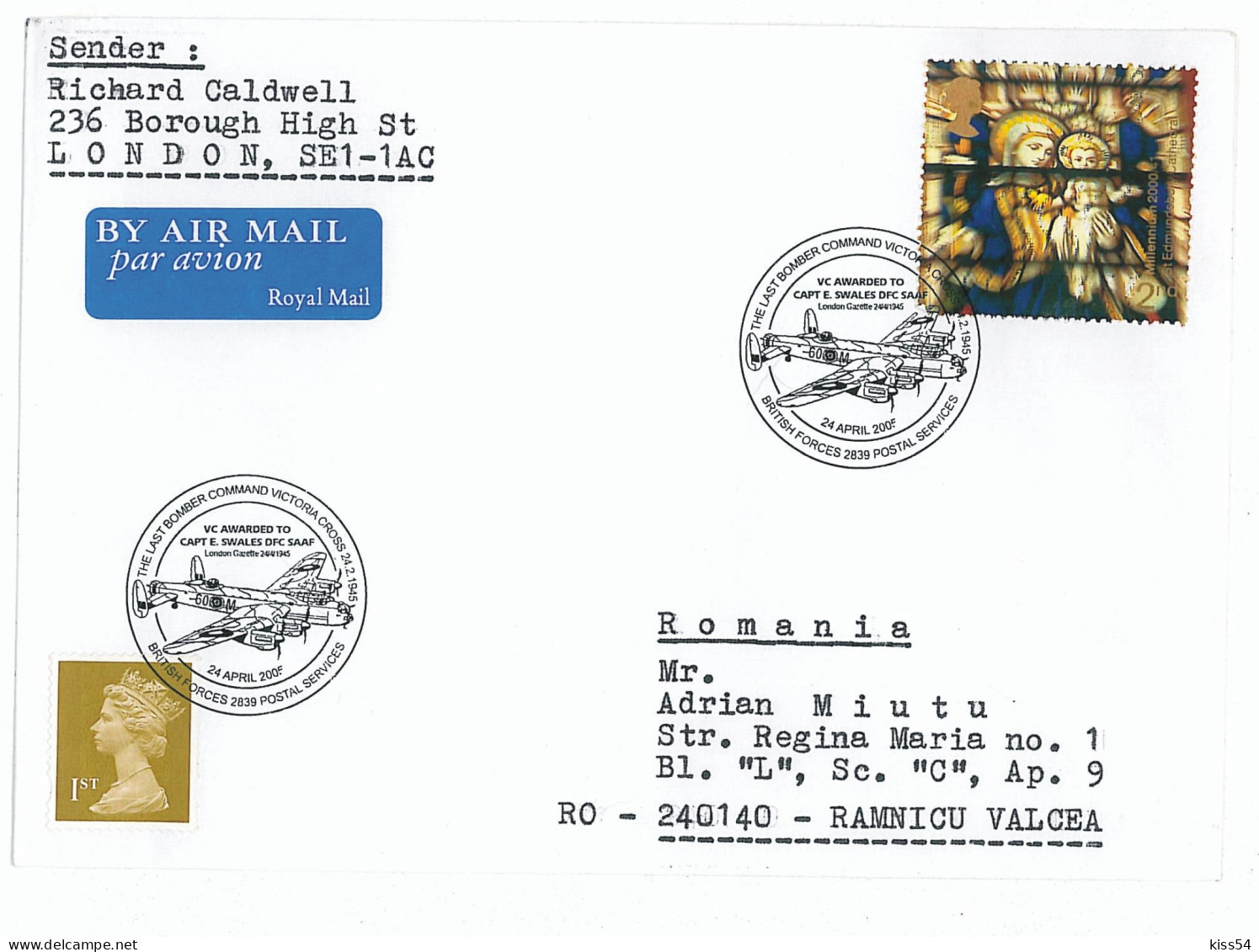 COV 47 - 1034 AVIATION, United Kingdom - Cover - Used - 2005 - Vliegtuigen