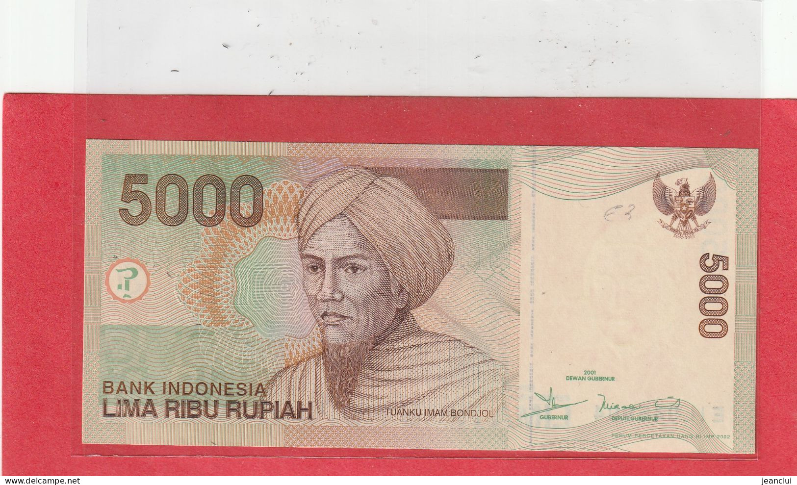 BANK INDONESIA   .  5.000 RUPIAH .  2002  .  N°  EIL045904  .  2 SCANNES - Indonésie