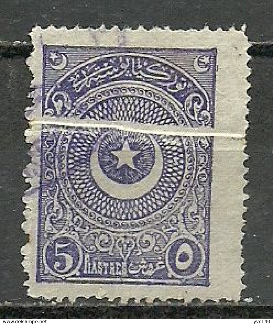 Turkey; 1923 1st Star&Crescent Issue 5 K. "Pleat" ERROR - Oblitérés